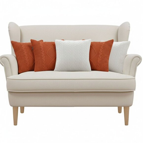 SOGA 5PC Cable Knit Diamond & Cable Knit Pure Pillow Cover Set for Sofa Décor